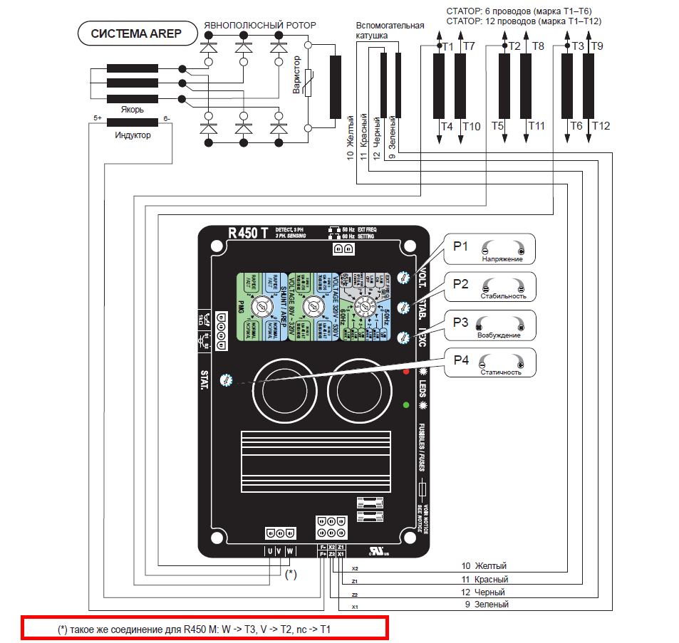 СХЕМА ПОДКЛЮЧЕНИЯ AVR R450M AREP